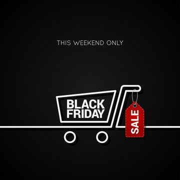 Black Friday sale tag and shopping background
