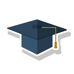 Graduation cap icon. University school and education theme. Isolated design. Vector illustration