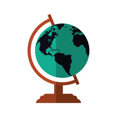 Planet sphere icon. School education supply and object theme. Isolated design. Vector illustration
