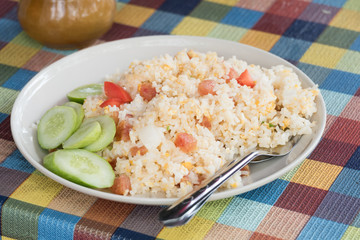 Fried rice with chinese sausage