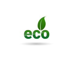 Eco Friendly Organic Natural Product Web Icon Green Logo Flat Vector Illustration