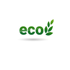 Eco Friendly Organic Natural Product Web Icon Green Logo Flat Vector Illustration