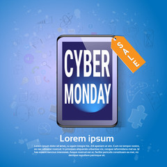 Obraz premium Cyber Monday Big Shopping Sale Banner Flat Vector Illustration