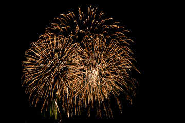 Fireworks / Blur of colorful fireworks on black background.