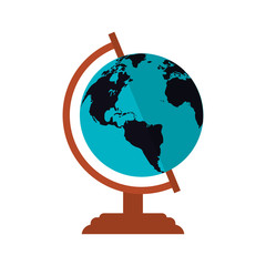 Planet sphere icon. School education supply and object theme. Isolated design. Vector illustration