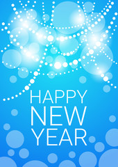 Happy New Year Decoration Celebration Banner Flat Vector Illustration