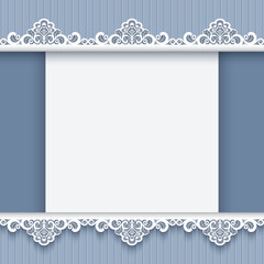 Cutout paper background with lace borders