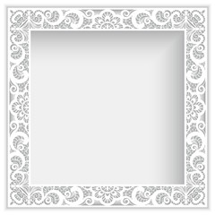 Square frame with lace border pattern
