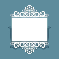 Greeting card with cutout paper lace borders