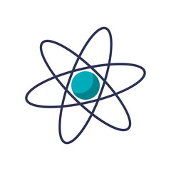 Atom icon. Science chemistry and nuclear theme. Isolated design. Vector illustration