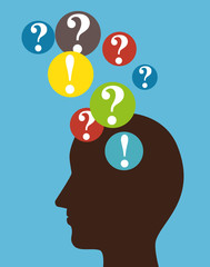 silhouette head intellect disorder blue background vector illustration eps 10