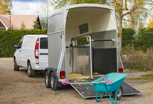 Horse Trailer Ready For Load Horses