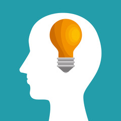 silhouette head bulb idea inspiration vector illustration eps 10