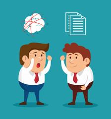 businessmen fury illness mental solving vector illusration eps 10