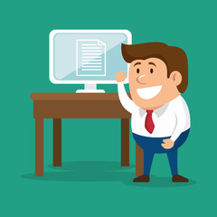 businessman work idea laptop vector illustration eps 10