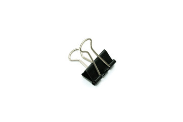 Black Paper clip isolated on white background