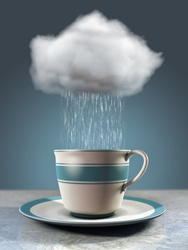 Coffee cup and cloud