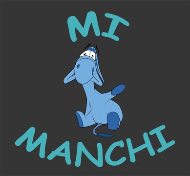 Sad donkey waving hand with Italian text "Mi Manchi", t-shirt graphics