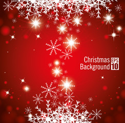 christmas background snowflake star light red background vector illustration eps 10