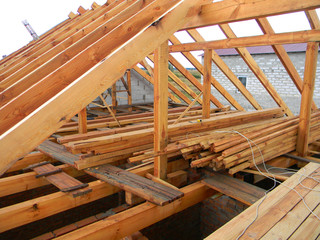 Attic Construction.  Roofing Construction.