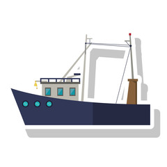 fishing boat icon. sea transportation nautical and marine theme. Isolated design. Vector illustration