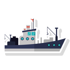 Obraz premium fishing boat icon. sea transportation nautical and marine theme. Isolated design. Vector illustration
