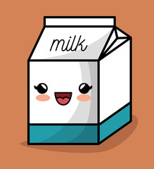 milk box kawaii happy icon design vector illustration eps 10