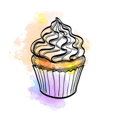 Vector illustration of cupcake