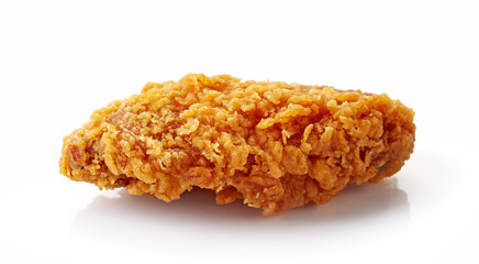 Breaded chicken wings isolated on white
