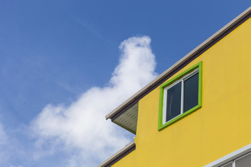 windows  under the roof apartment condominium in a sunny day.