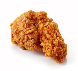 Breaded chicken wings isolated on white