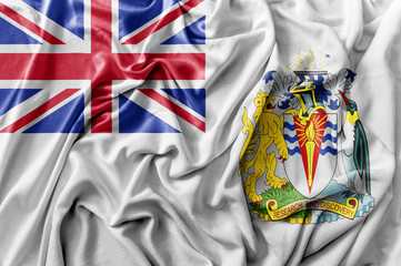Fototapeta premium Ruffled waving British Antarctic Territory flag
