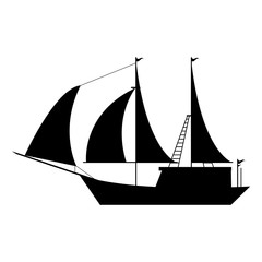 sailboat ship icon. sea transportation nautical and marine theme. Isolated design. Vector illustration