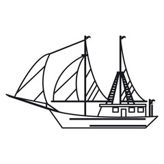 sailboat ship icon. sea transportation nautical and marine theme. Isolated design. Vector illustration