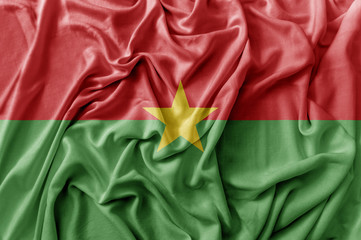 Ruffled waving Burkina Faso flag