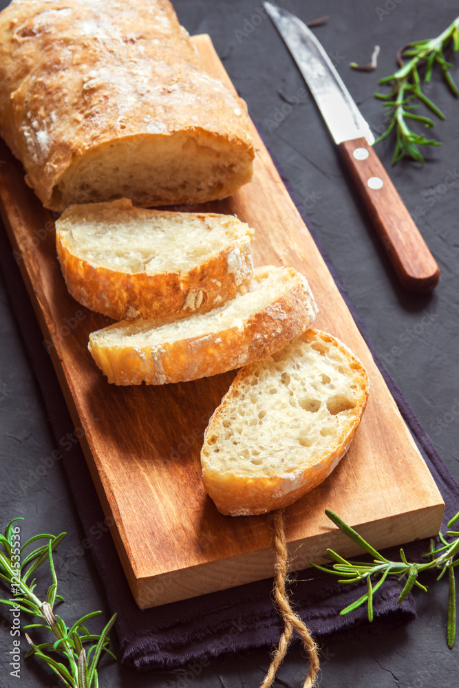 Canvas Prints italian bread ciabatta