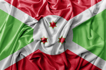 Ruffled waving Burundi flag