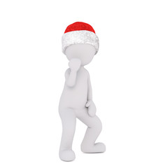 Lone 3D illustrated figure wearing santa hat