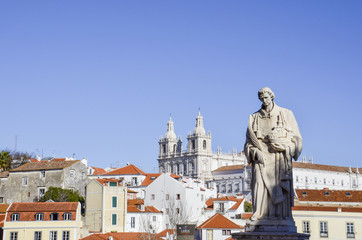 Fototapeta na wymiar Arial view of Lisbon. Alfama District, Portugal