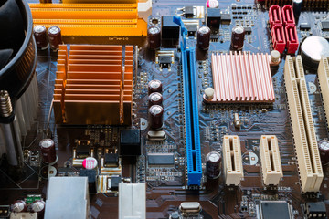 background of motherboard closeup