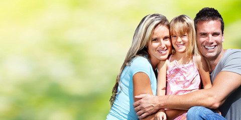 Fototapeta premium Happy family with child.
