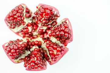 Ripe pomegranate open.