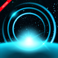 Vector Abstract Background with Luminous Swirling Backdrop. Ener