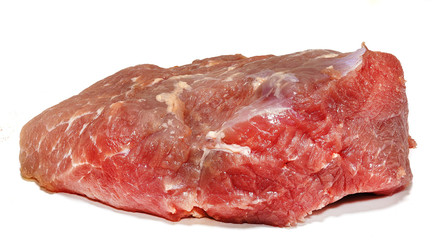 raw pork neck isolated on white