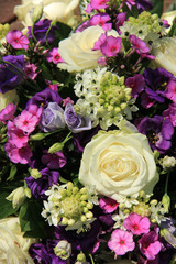 Purple and white wedding bouquet