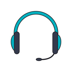 Headphone icon. Device gadget and technology theme. Isolated design. Vector illustration