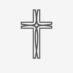 Black christian cross icon. Vector illustration.