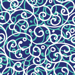 Freehand floral motifs seamless pattern