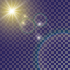 Glow light effect. sun Star burst with sparkles. Vector illustration