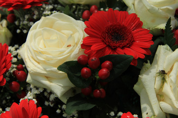 Bridal bouquet in red and white